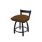 Holland Bar Stool Co 18" Low Back Swivel Vanity Stool, Black Wrinkle, Canter Thatch Seat 82118BW001 - alternate 1